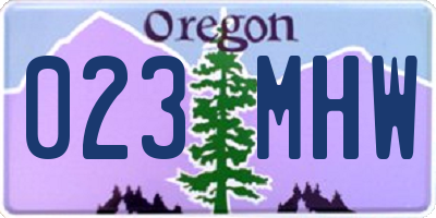 OR license plate 023MHW