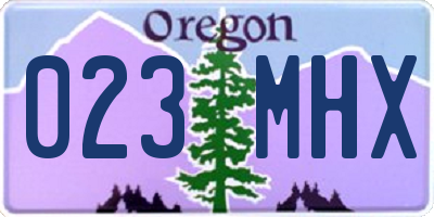 OR license plate 023MHX