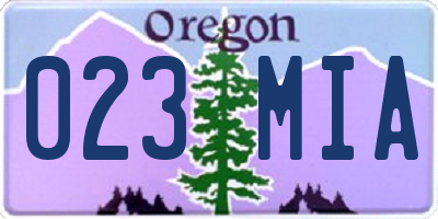 OR license plate 023MIA