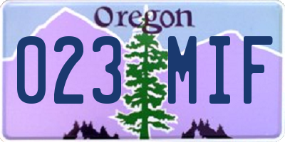 OR license plate 023MIF