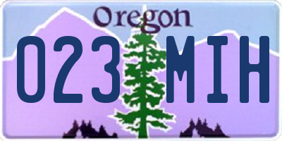 OR license plate 023MIH