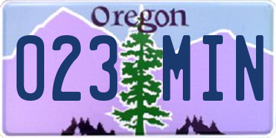 OR license plate 023MIN