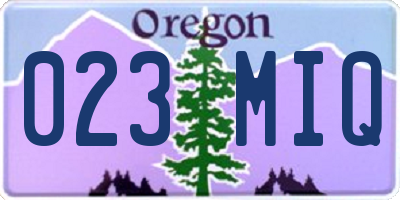 OR license plate 023MIQ