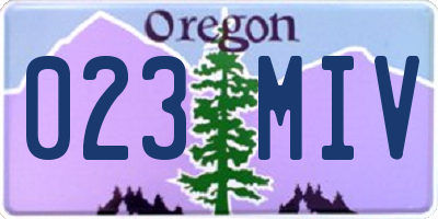 OR license plate 023MIV