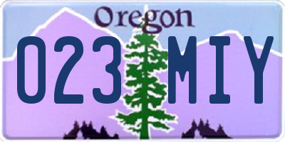 OR license plate 023MIY