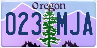 OR license plate 023MJA