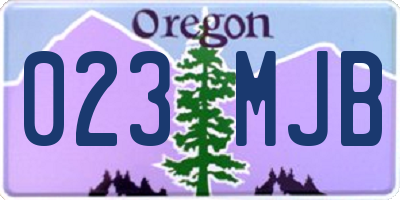 OR license plate 023MJB