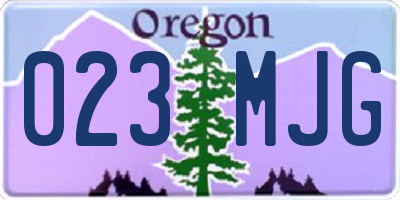 OR license plate 023MJG