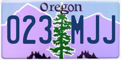 OR license plate 023MJJ