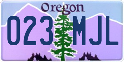 OR license plate 023MJL