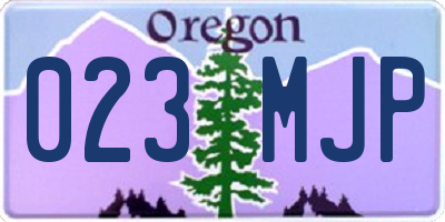 OR license plate 023MJP