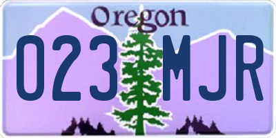 OR license plate 023MJR