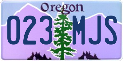 OR license plate 023MJS