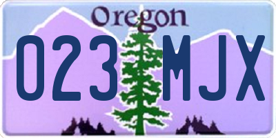 OR license plate 023MJX