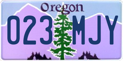 OR license plate 023MJY