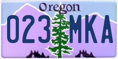 OR license plate 023MKA