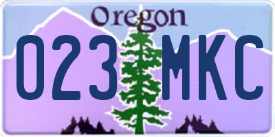 OR license plate 023MKC