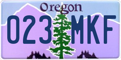 OR license plate 023MKF