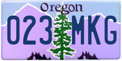 OR license plate 023MKG