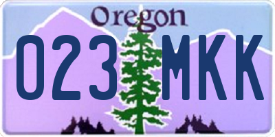 OR license plate 023MKK