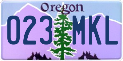 OR license plate 023MKL
