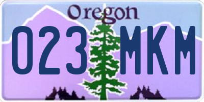 OR license plate 023MKM