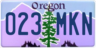 OR license plate 023MKN