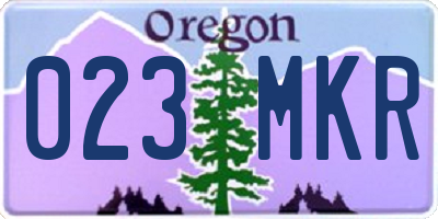 OR license plate 023MKR
