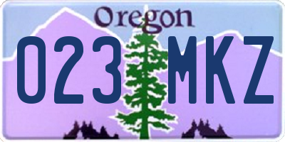 OR license plate 023MKZ