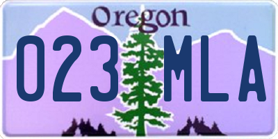 OR license plate 023MLA
