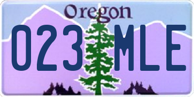 OR license plate 023MLE