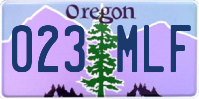 OR license plate 023MLF