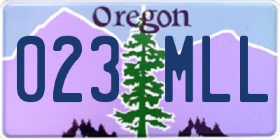 OR license plate 023MLL