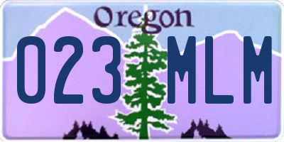 OR license plate 023MLM