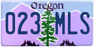 OR license plate 023MLS