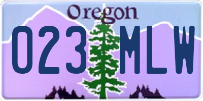 OR license plate 023MLW