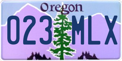 OR license plate 023MLX