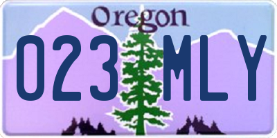 OR license plate 023MLY
