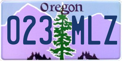 OR license plate 023MLZ