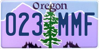 OR license plate 023MMF