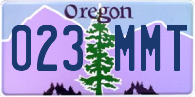 OR license plate 023MMT
