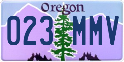 OR license plate 023MMV