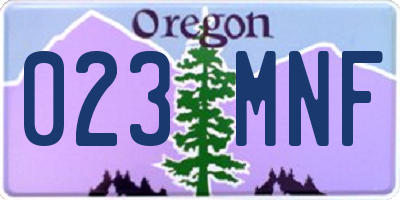 OR license plate 023MNF