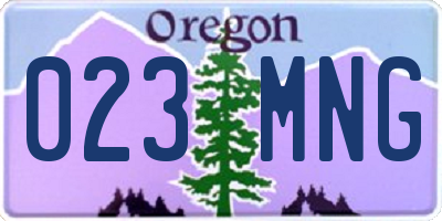OR license plate 023MNG