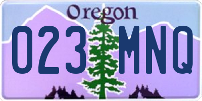 OR license plate 023MNQ