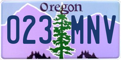 OR license plate 023MNV