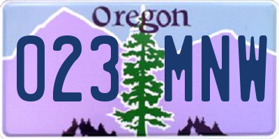 OR license plate 023MNW