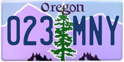 OR license plate 023MNY