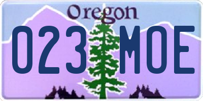 OR license plate 023MOE