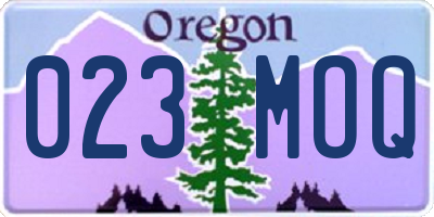 OR license plate 023MOQ